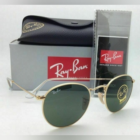 LIKE NEW RayBan Round Metal RB3447 Green G15 Lens Ray ban Sunglasses - Picture 9 of 16